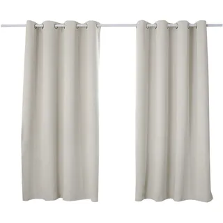 WOLTU 2er Set Gardinen mit Ösen, Verdunklungsvorhang für Wohnzimmer Schlafzimmer, Blickdicht, gegen Kälte und Hitze, 250g/m2 Dicke,135x175 cm, Creme