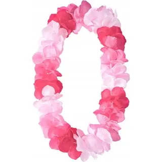 Hawaii Halskette Rosa, 115cm Stoffblumen Partydeko