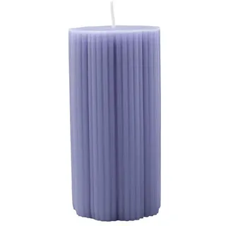 Villeroy & Boch – Fleur Gifts Stumpenkerze, Maße: ca. 7,5 × 15 cm, Blau, Dekokerze mit floraler Formensprache, Wachs (Paraffin)