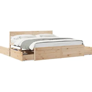 vidaXL Massivholzbett ohne Matratze 200x200 cm Kiefer - Braun