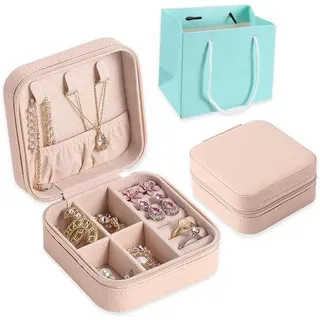Stilvolle Schönheitsdose - Einzelstück - Hochwertiges Kunstleder-Design - Rosa