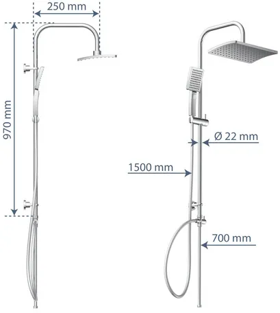 Bild von Überkopfbrause-Set »MALLORCA«, chromfarben, wassersparend, Ø: 32 cm - braun