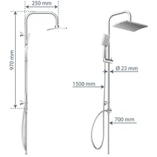 Bild von Überkopfbrause-Set »MALLORCA«, chromfarben, wassersparend, Ø: 32 cm - braun