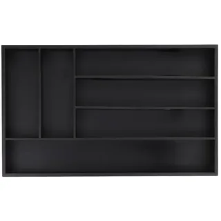 Relaxdays Besteckkasten für Schubladen 6 Fächer 5 x 46 x 28 cm Bambus schwarz