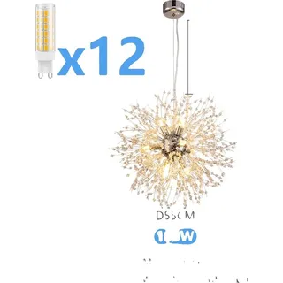 Kronleuchter, Elegantes Design, Vielseitige Beleuchtung, Silber 12 Köpfe