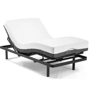 Ferlex - Lattenrost 80x190 elektrisch verstellbar mit orthopädischer viskoelastischer Matratze Elion | Drahtlose Fernbedienung