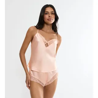 Shorty TRIUMPH "A Weekend to Remember PSW", Damen, Gr. 42, porcelain, Satin, Obermaterial: 100% Polyester, bequem kurz, V-Ausschnitt, Homewear-Sets Shorty, weich und sinnlich