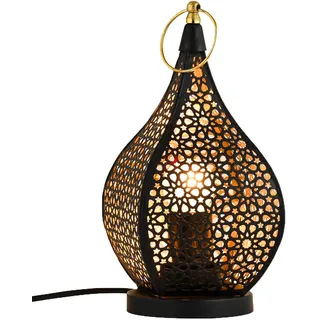 Orientalisch Tischlampe Deko Wohnaccessoire schwarz 27cm Wohnzimmer handgemacht