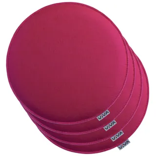 Brandsseller Sitzkissen Filz Rund 4er Set – Ø 35 cm in Pink – Stuhlkissen aus Filz für Innen & Außen – robuste Sitzauflagen für Stühle, Esszimmer, Garten & Balkon