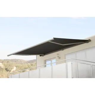 Elektrische Kassettenmarkise T123, Markise Vollkassette 4,5x3m Polyester Anthrazit - Grau