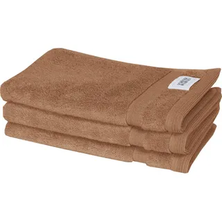 Schöner Wohnen Gästetuch , Braun , Textil , 3-teilig , Uni , 30x50 cm , Oeko-Tex® Standard 100 , saugfähig, Aufhängeschlaufe, angenehm weich, hochwertige Qualität, schnelltrocknend , Heimtextilien, Badtextilien, Gästehandtücher