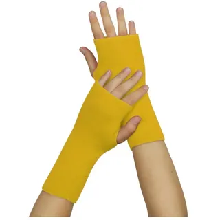 wobera Angora Stulpen mit Daumenloch 1 P gelb Unisex