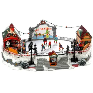 Well Home Eisbahn mit LED-Lichtern und Bewegung, 21 x 22,5 x 39 cm