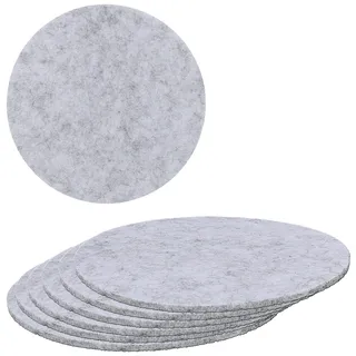 mumbi Filzuntersetzer/Glasuntersetzer, Untersetzer rund 3mm dick, grau meliert 10cm, Set 6 Stück