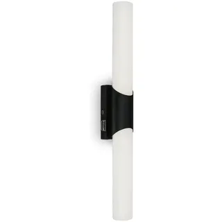 Briloner Leuchten - LED Spiegelleuchte mit Schalter, Spiegellampe Badezimmer, IP44, neutralweiße Lichtfarbe, 11W, Schwarz, 47 cm, 2111-115