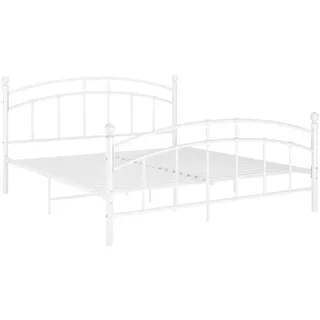 vidaXL Bettgestell Weiß Metall 160x200 cm - Weiß