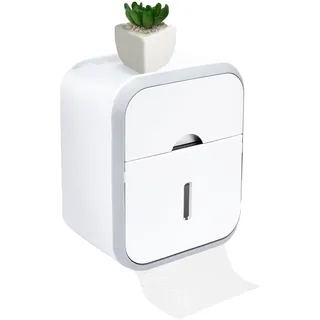 Bamodi Kosmetiktuchbox Wandmontiert - ABS-Material, Halter für Toilettenpapierrolle, Handy, Tablet, Brille, praktisch und bequem Tissue Box - Vielseitig einsetzbar in Bad, Küche und mehr - Grau