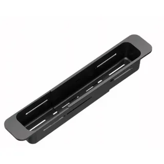 VBChome Verstellbarer Spülbecken-Organizer Schwarz 40-55 x 8 cm Ablage für Schwämme und Küchenzubehör ausziehbarer Korb zum Abspülen und Abtropfen - Schwarz