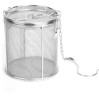 Haofy Teesieb Gewürzsieb Edelstahl, Teefilter Teeei für Teekanne/Tasse, Fein Gewürzfilter Gewürzkugel für Losen Tee Kaffee Gewürze mit Langer Kette und Haken, Küchen Kochzubehör (12 * 13cm)