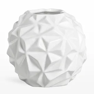 Torre & Tagus Crumple Ball Vase, klein, Weiß
