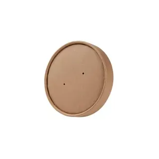 Greenbox Membran-Deckel für Kartonbecher, Ø 9,5 cm, Dampfdurchlässiger Einwegdeckel fürs sichere Verschließen, 1 Karton = 20 Packungen à 25 Stück, Farbe: braun
