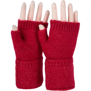 styleBREAKER Strickhandschuhe "Fingerlose Strickhandschuhe Einfarbig" 1 Stk., weinrot