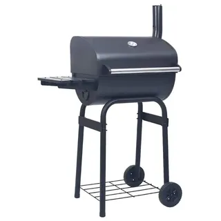 Holzkohlegrill Barbecue - Standgrill für draußen - Mit unterem Ablageboden - Tragbarer Gartengrill - Armeegrün
