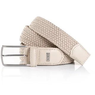 MONTI Flechtgürtel »HAMBURG« 3,5 cm breit, Elastischer Flechtgürtel, Casual-Business-Sportiv, beige