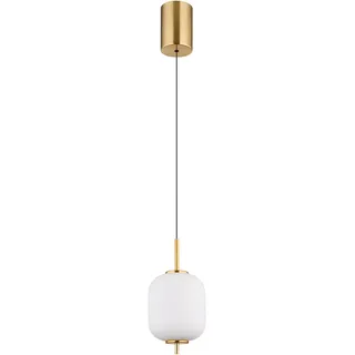 GLOBO Ewald 1-flg. 220 cm rund Opal Schwarz Messing
