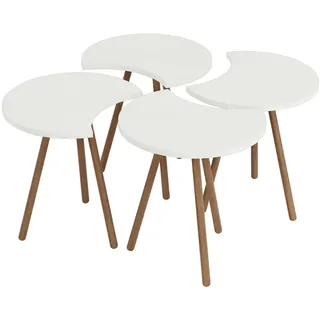 [en.casa] Couchtisch Højer im 4er Set 48 x 45 x 32 cm Weiß