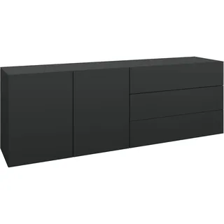 borchardt Möbel Sophia Hängeschrank 152 cm Schwarz Matt Holzwerkstoff