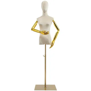 150-200cm Höheneinstellbar Weibliche Schaufensterpuppe kleiderpuppe Büste Torso für Kleid Display,Kopf Abnehmbar Schneiderpuppe Weiblich Schneiderbüste Mannequin,S 36cm,B 82cm,T 60cm,H 79cm (Beige)