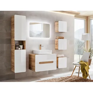 Design Badezimmer Möbel Bad 6tlg. Set Garnitur Schrank Waschbecken Gruppe Modern