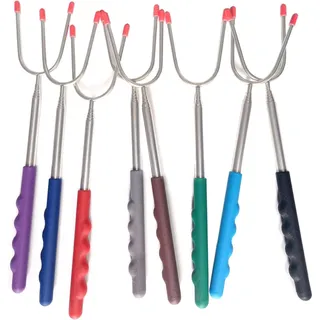 8 Grillspieße Teleskop 30-114 cm für BBQ, Camping Grill & Marshmallow