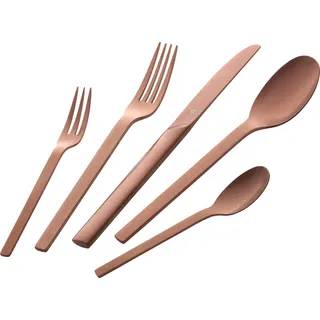 Besteck-Set ZWILLING "Minimale", silber (rosèfarben), 68 tlg., Edelstahl 18/10, Essbesteck-Sets, Besteck-Set, Rostfrei, mattiert oder im Vintage Look (gehämmert)