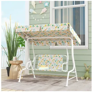 aiyaplay Kinder Hollywoodschaukel 2-Sitzer Kinderschaukel mit verstellbarem Sonnendach,