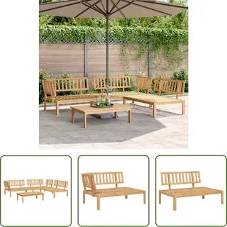 The Living Store 4-tlg. Garten-Sofagarnitur aus Paletten Massivholz Akazie - Braun