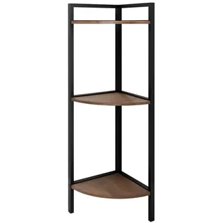 Mirjan24 Eckregal Batulo , Schwarz , Metall , 3 Fächer , 24x76x24 cm , Wohnzimmer, Regale, Bücherregale