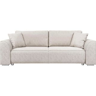 INOSIGN 3-Sitzer Beatrice Schlafsofa, wahlweise auch mit Bettfunktion und Bettkasten, incl. 2 Zierkissen beige