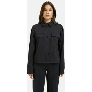 Hemdjacke SMITH & SOUL, Damen, Gr. XXL, marine, Jersey, Obermaterial: 70% Polyester, 26% Viskose, 4% Elasthan, unifarben, hüftlang, 1-Knopf-Manschette mit Schlitz, Jacken Hemdjacke, mit aufgesetzten Taschen, Jersey