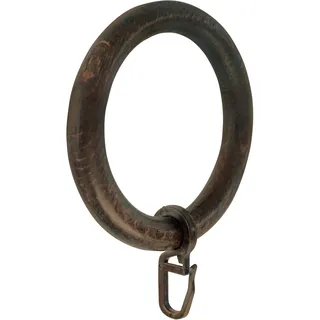GARESA Gardinenring Holzring mit Haken 1-läufig Ø 35 mm 57 cm Braun