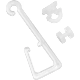 GARDINIA Haken für Stoffösen" mit X-Gleiter und Rollen transparent 10-er Pack