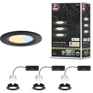 Paulmann Nova Coin 3 Einbauleuchte rund schwarz Aluminium