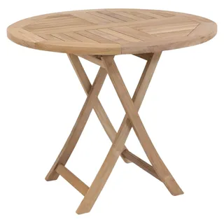 Gartentisch Klapptisch Paris in premium Teak rund D 90 - Naturbelassen