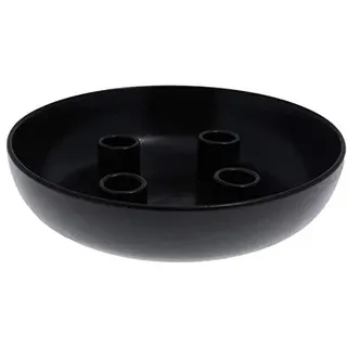 Storefactory - Granholmen - Adventsleuchter, Kerzenleuchter, Adventskranz - Farbe: Schwarz - Keramik - Maße (DxH): 21 x 5 cm