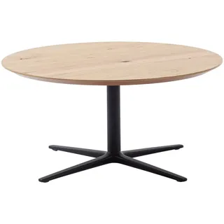 Schöner Wohnen Couchtisch , Anthrazit, Wildeiche , Holz, Metall , Eiche , furniert , rund , X-Form, Säule , 83x35x83 cm , Goldenes M, Made in Germany, Dgm, DGM-Klimapakt, DGM-Emissionslabel , Wohnzimmer, Wohnzimmertische, Couchtische, Couchtische rund