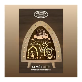 Weigla »Frau Holle, BxHxT: 30x32x6 cm« E14 Weihnachtsdeko aus dem Erzgebirge, Holz Buche