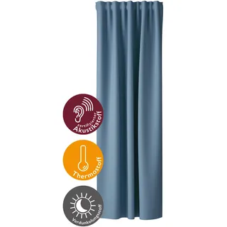 Homing Vorhang »Galdin« Multifunktionsband 1 Stk. tlg. Verdunklungsvorhang, blickdicht, Thermo, Energiesparend, blau