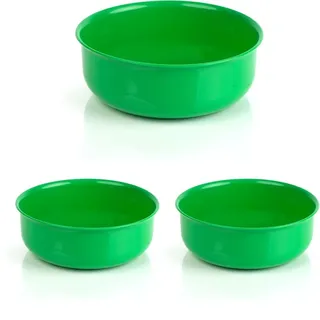 Kimmel Schüssel 200 ml Schale Müsli Dessert Eis Suppe, aus Kunststoff Plastik, Mehrweggeschirr, Farbe grün (Packung mit 3)
