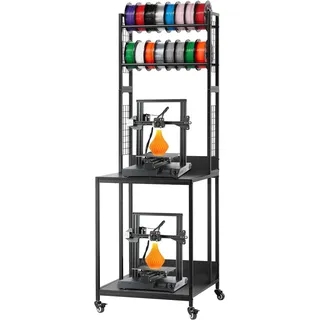Vevor 4-stöckiges mobiles Filament-Aufbewahrungsregal, 3D-Drucker-Filament-Aufbewahrungsregal, Filamentspulenhalter auf Rädern, Organizer-Ständer für 3D-Druckstudio